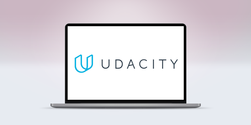 Logotipo de Udacity en la pantalla de un portátil