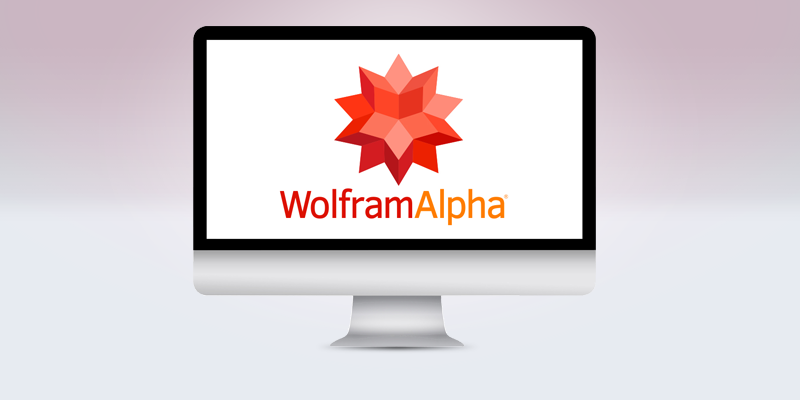 Logotipo de Wolfram Alpha en la pantalla de un ordenador